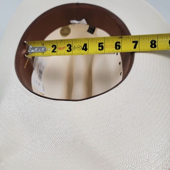 Stetson 10x Spartan Natural Straw Round Oval Western Cowboy Hat 7 1/4 NWD - Picture 15 of 16